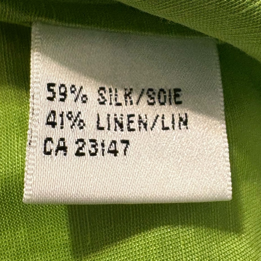 Talbots Women’s SZ 8 Kelly Green silk linen sleeveless wrap around blouse NWT‎ - Picture 7 of 8